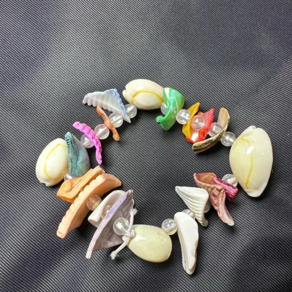 Multi-Color Shell Charm Stretch Bracelet - Fashion